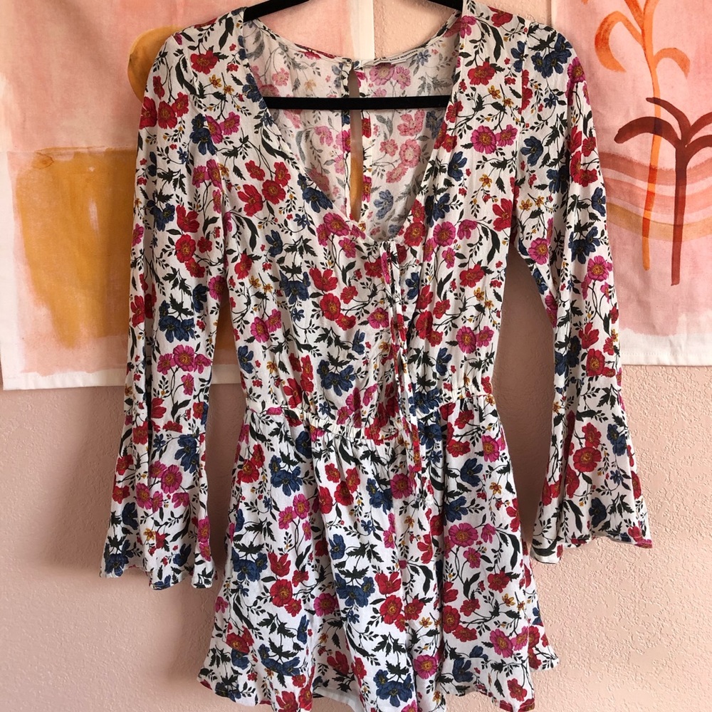 American Eagle floral romper